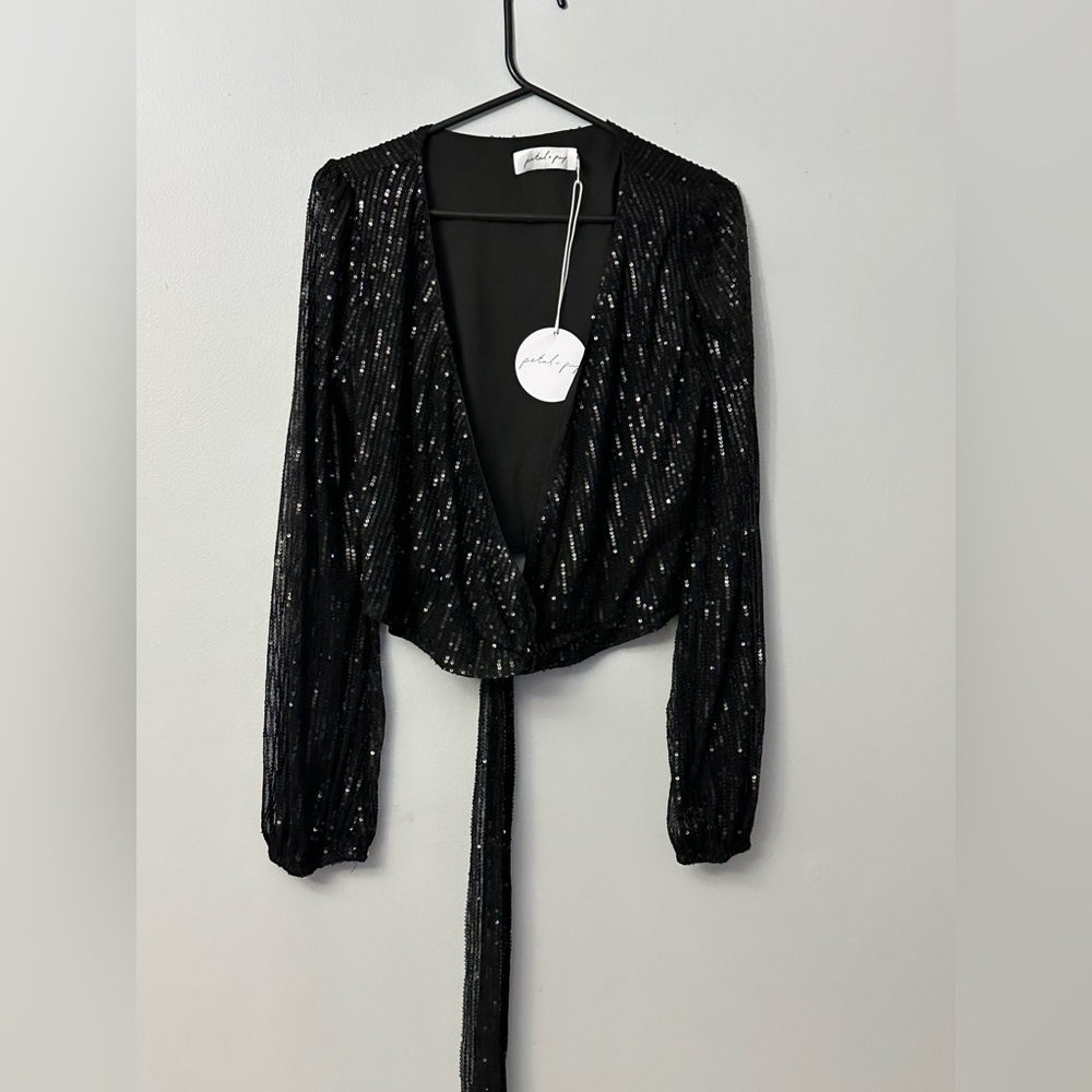 Black sequin top petal and pup SIZE / 8